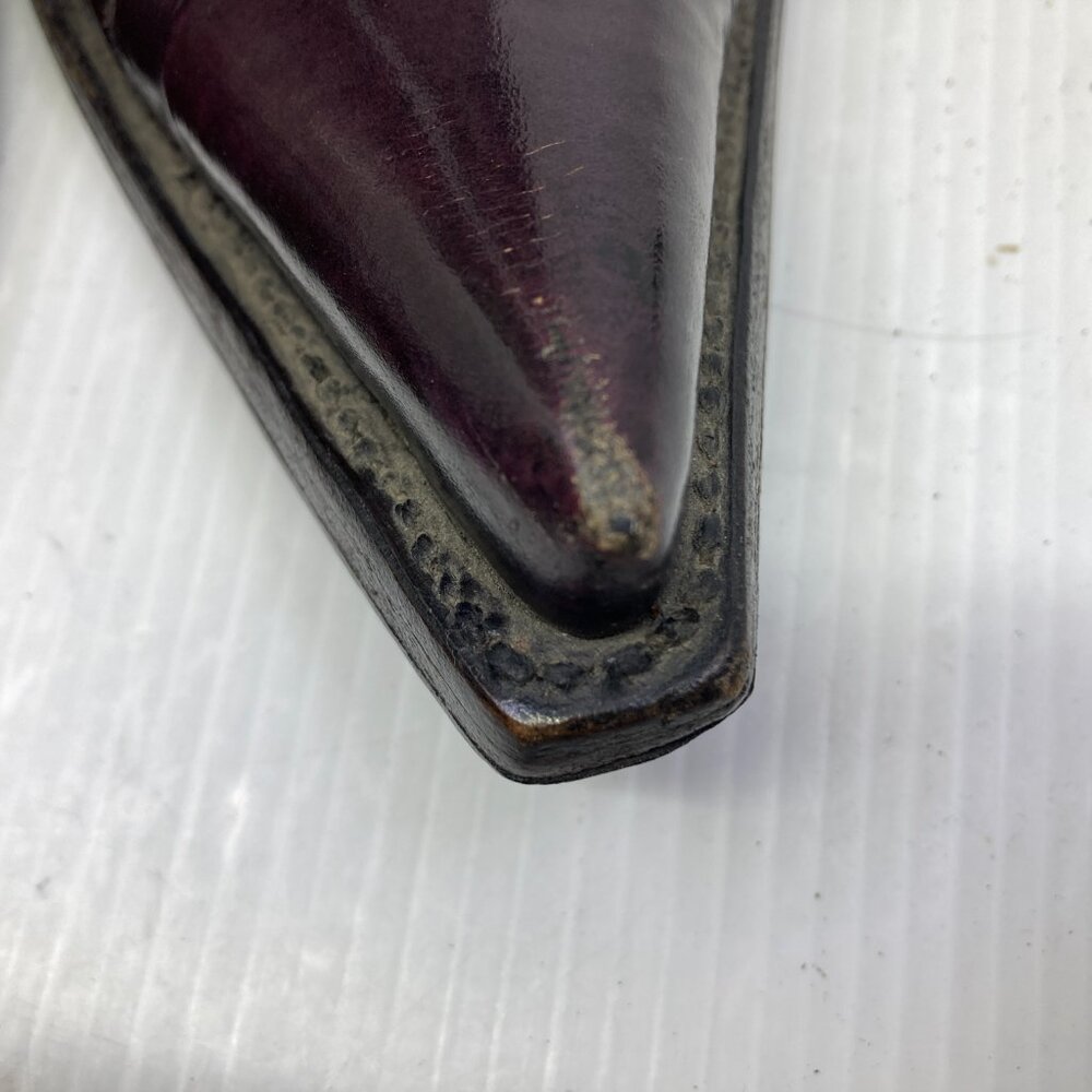 MEZCALERO Mexico western cowboy burgundy womens boots sz 5 1/2 EE - Picture 8 of 9